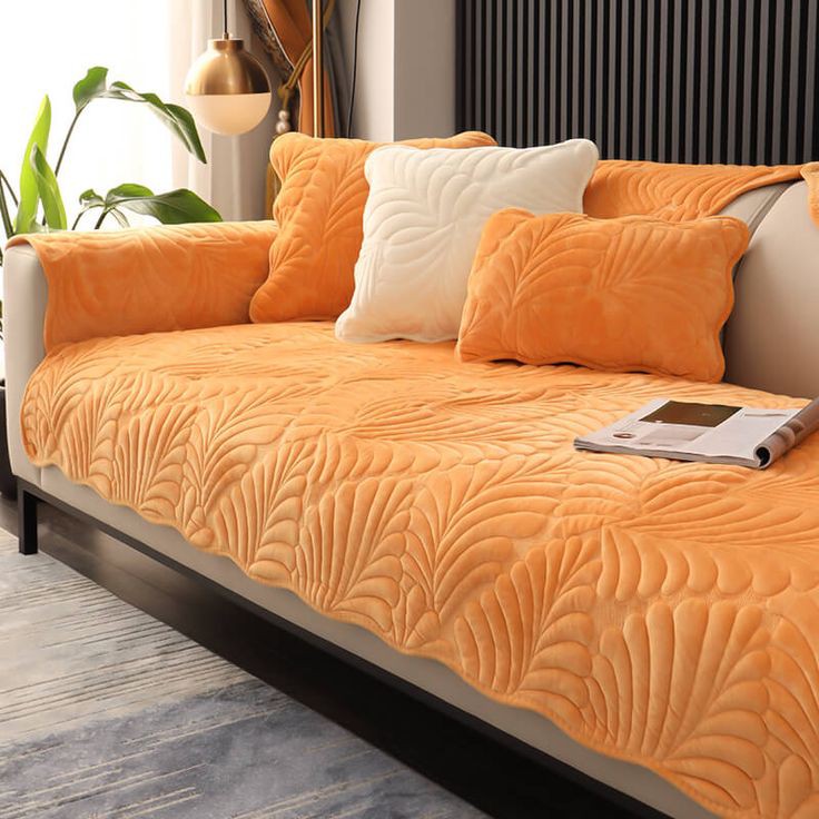 Couch Cover/Sofa Covers, Anti Slip Sofa Slipcover (Persian Orange)