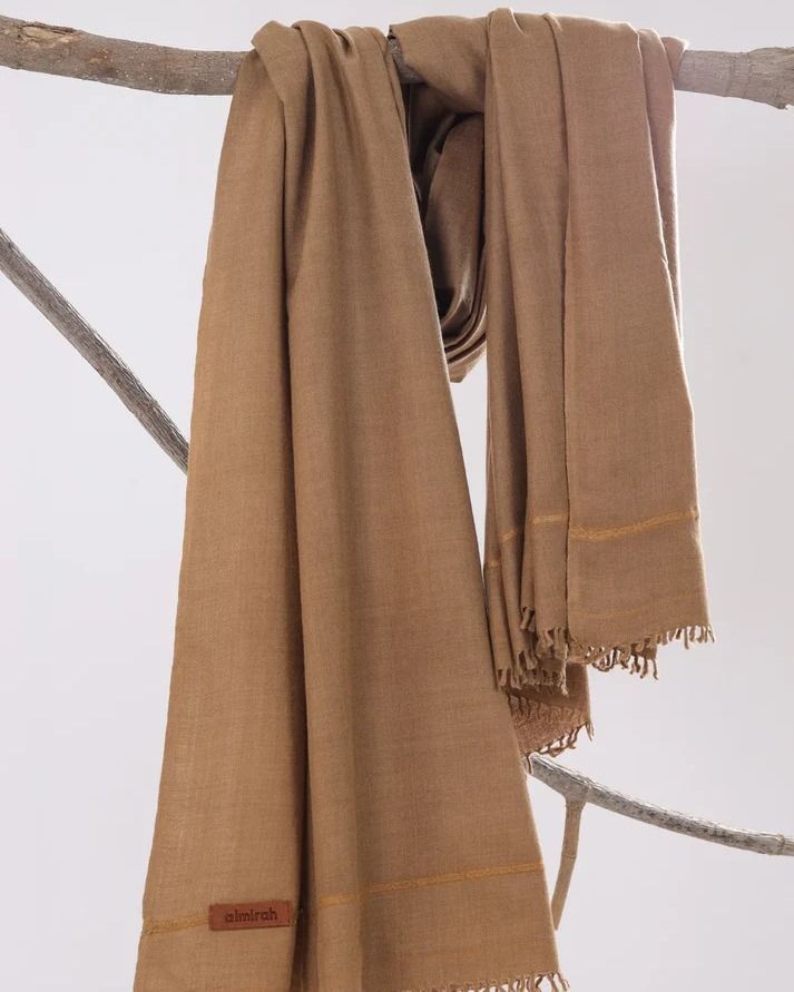 Premium Pashmina Wool Shawl(light brown)