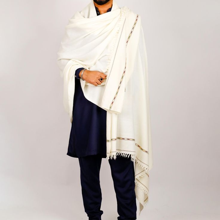 Premium Pashmina Wool Shawl(white)