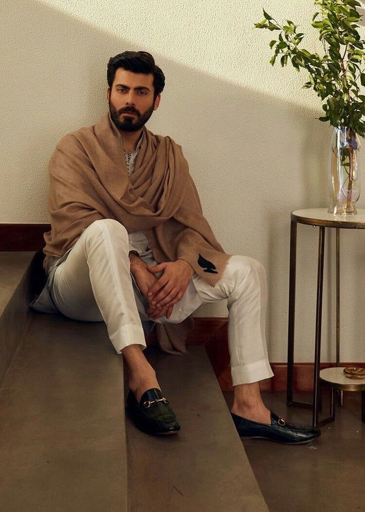 Premium Pashmina Wool Shawl(light brown)