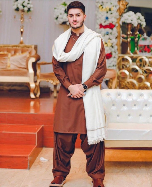 Premium Pashmina Wool Shawl(white)