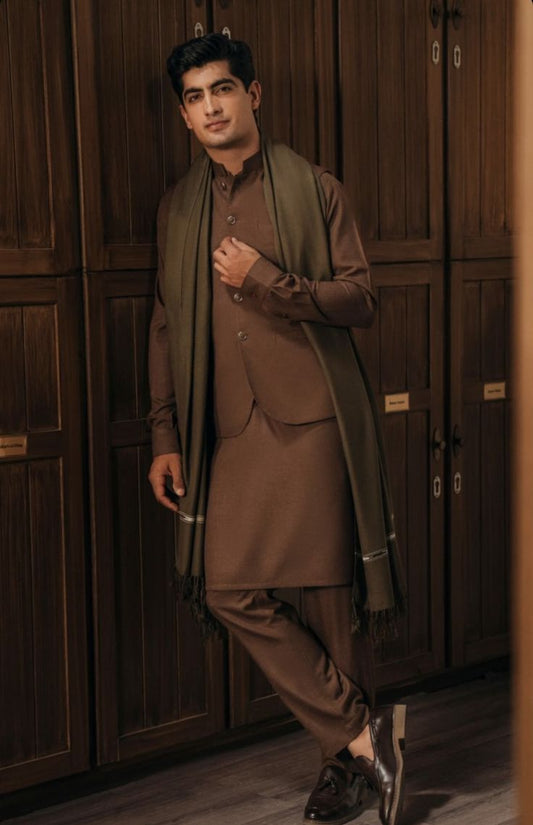 Premium Pashmina Wool Shawl(copper)