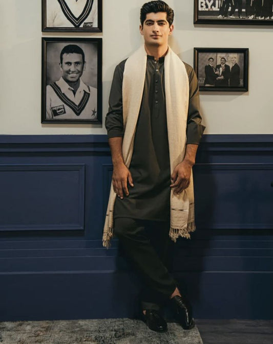 Premium Pashmina Wool Shawl(Skin and Breach)